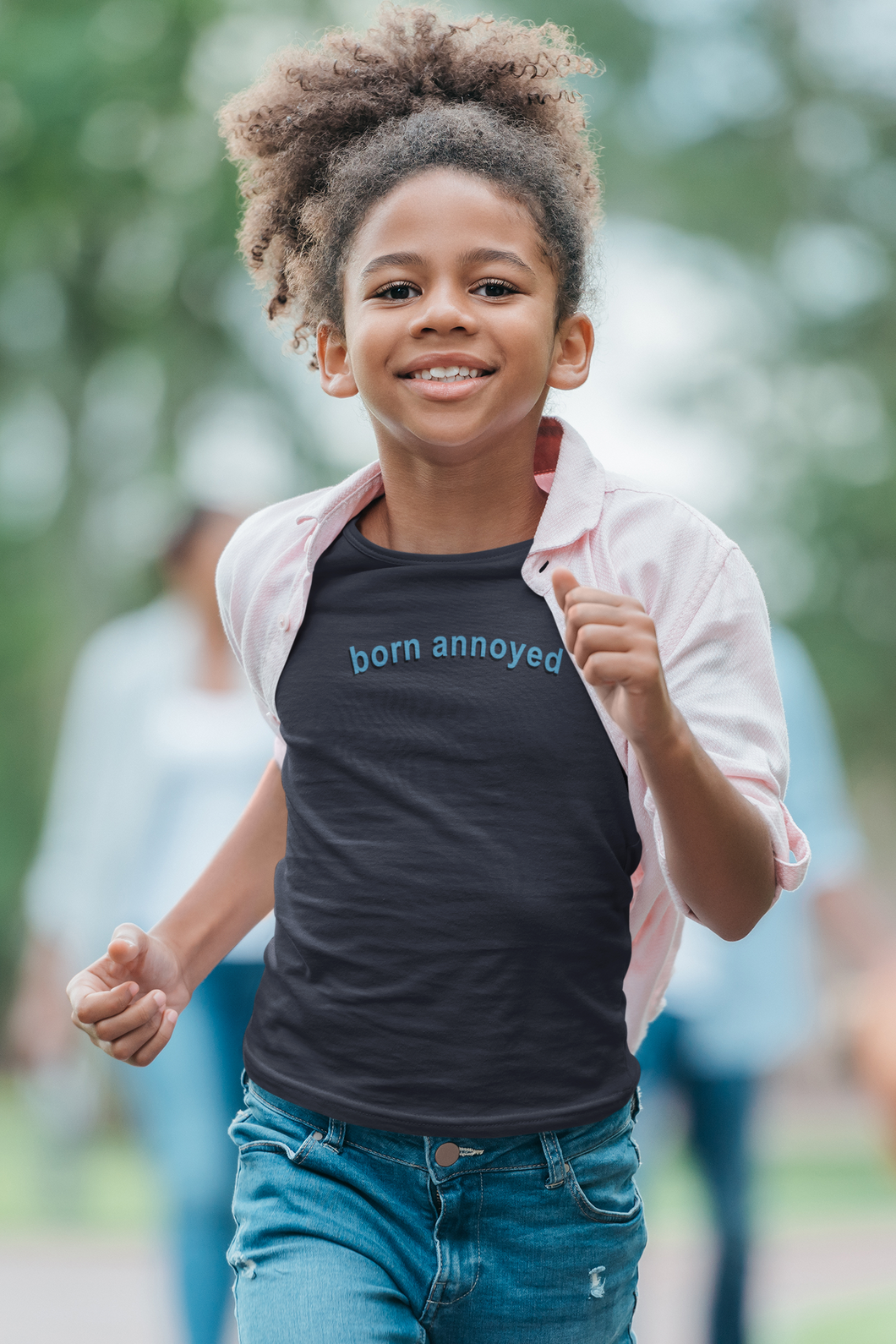 Born Annoyed Minimals Half Sleeves T-Shirt For Girls -KidsFashionVilla