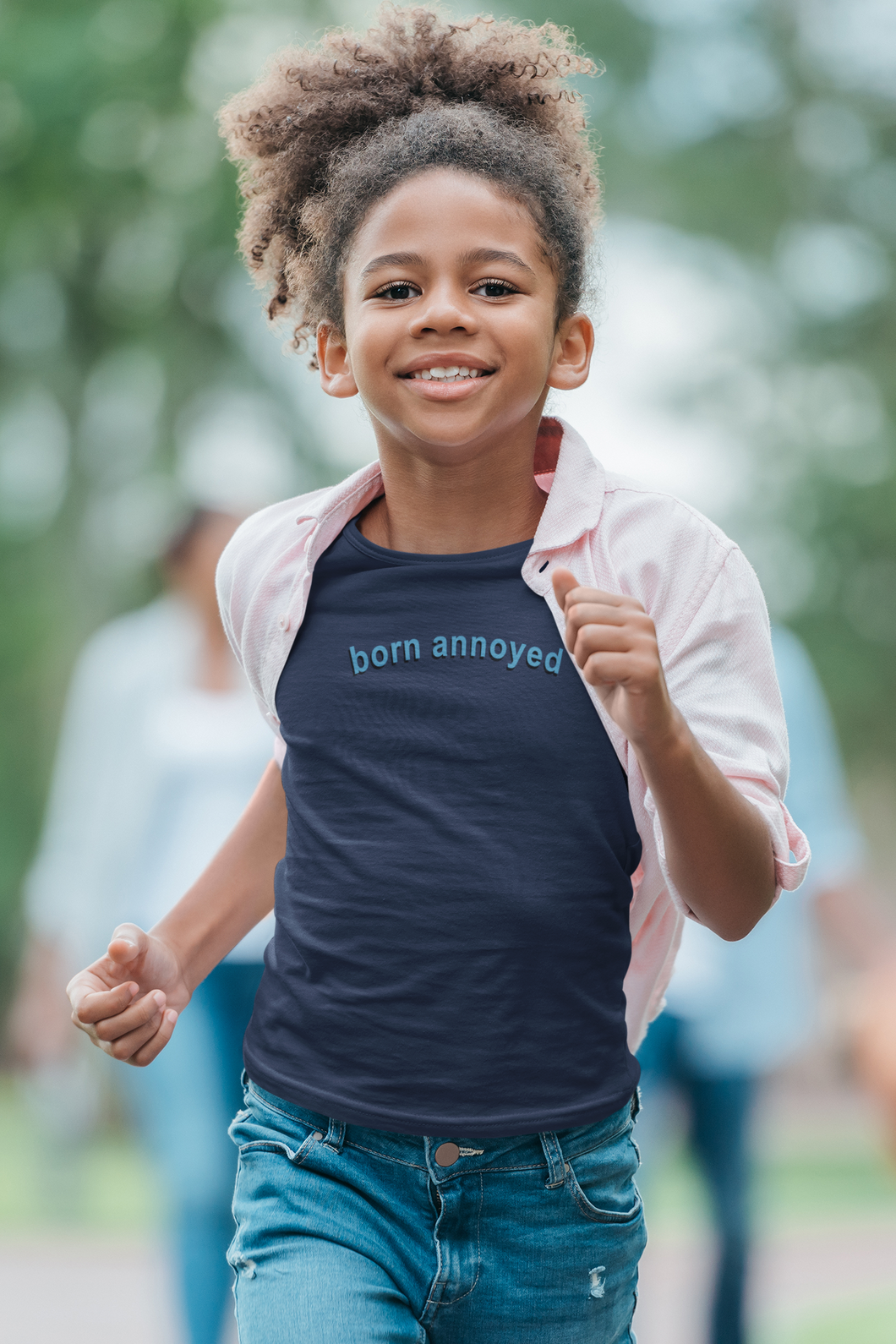 Born Annoyed Minimals Half Sleeves T-Shirt For Girls -KidsFashionVilla