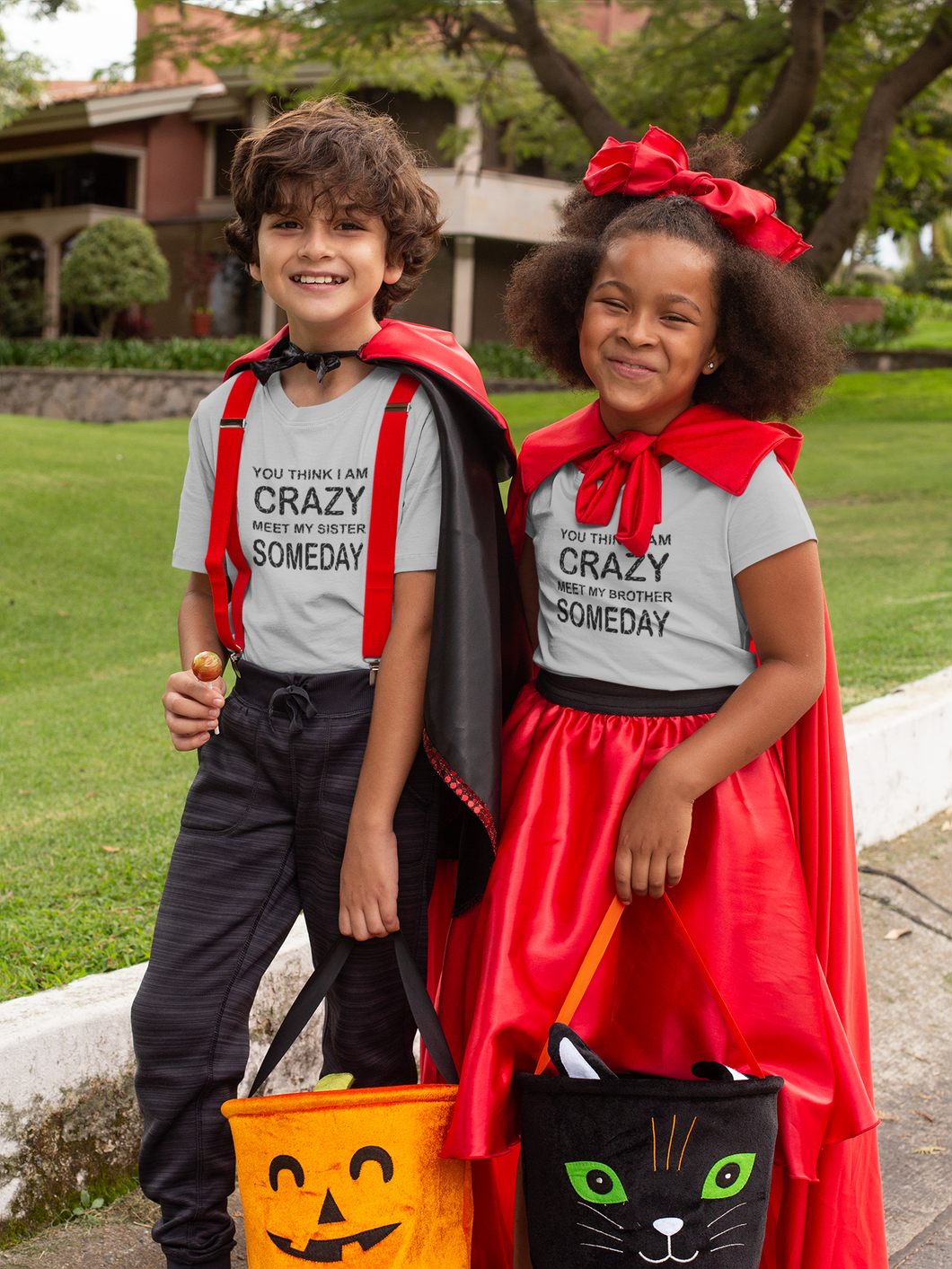 You Think I m crazy Brother-Sister Kid Half Sleeves T-Shirts -KidsFashionVilla