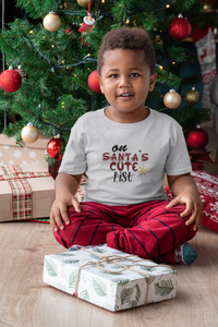 On Santa Cute List Christmas Half Sleeves T-Shirt for Boy-KidsFashionVilla