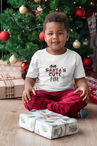 On Santa Cute List Christmas Half Sleeves T-Shirt for Boy-KidsFashionVilla
