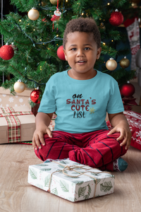 On Santa Cute List Christmas Half Sleeves T-Shirt for Boy-KidsFashionVilla