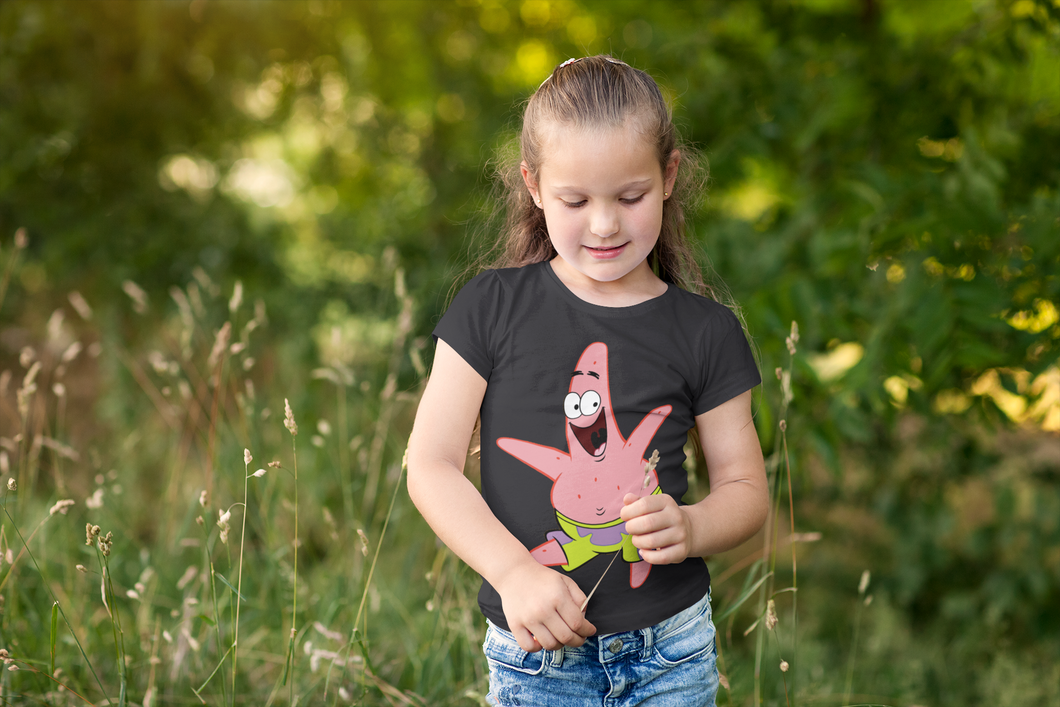 Cute Cartoon Half Sleeves T-Shirt For Girls -KidsFashionVilla