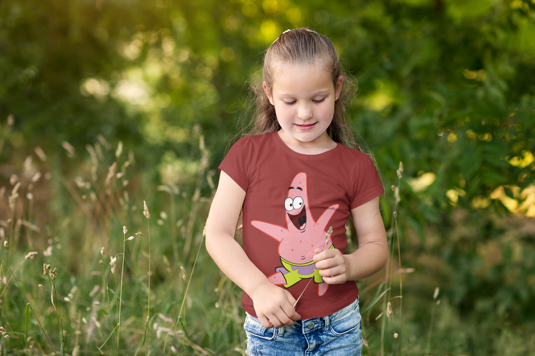 Cute Cartoon Half Sleeves T-Shirt For Girls -KidsFashionVilla