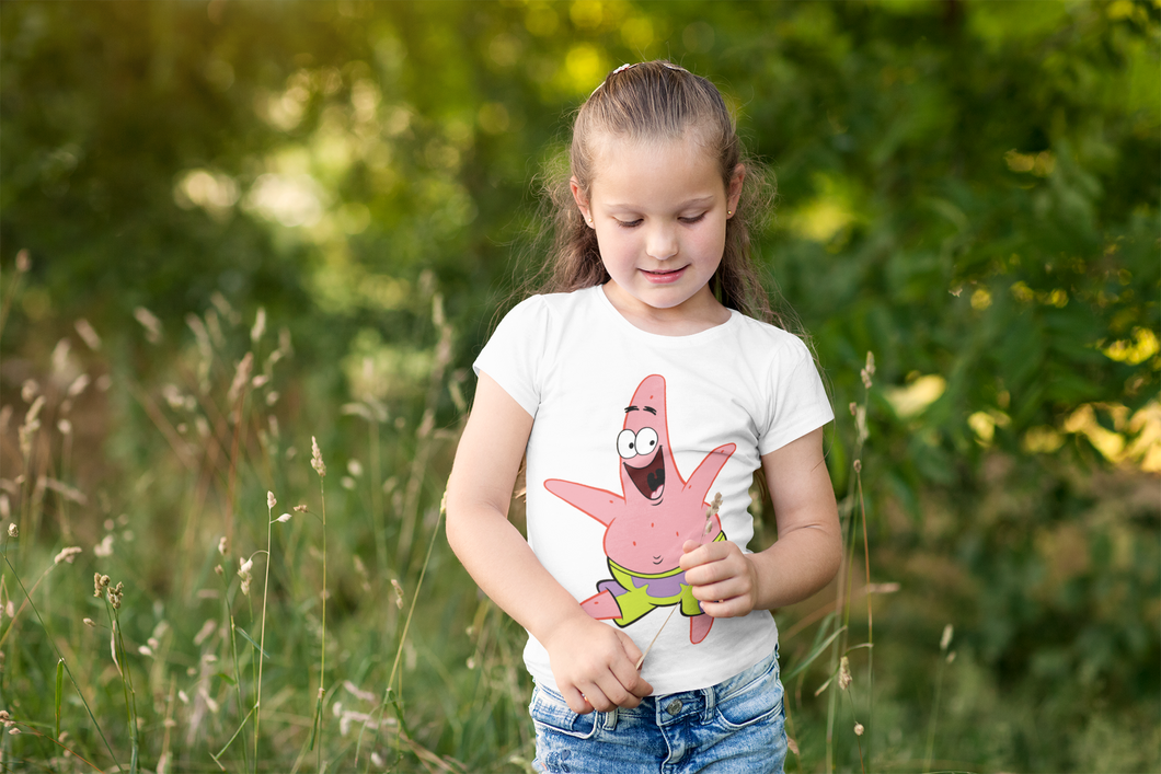 Cute Cartoon Half Sleeves T-Shirt For Girls -KidsFashionVilla