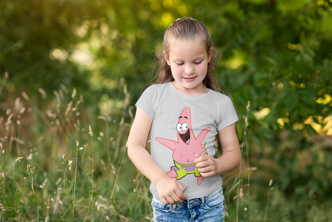 Cute Cartoon Half Sleeves T-Shirt For Girls -KidsFashionVilla