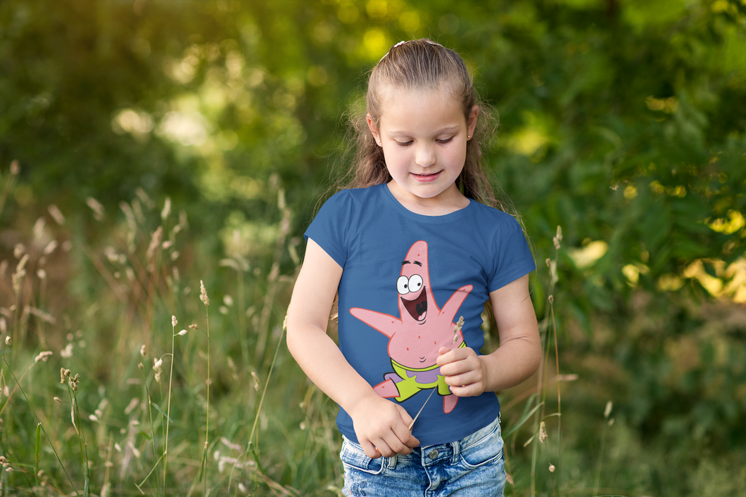 Cute Cartoon Half Sleeves T-Shirt For Girls -KidsFashionVilla