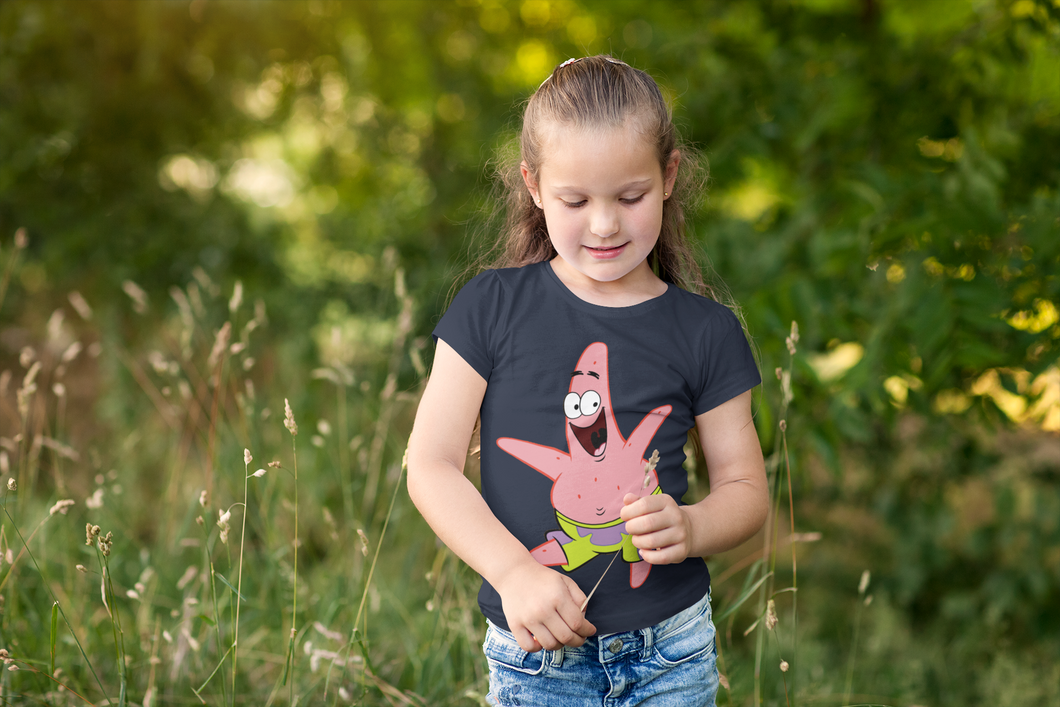 Cute Cartoon Half Sleeves T-Shirt For Girls -KidsFashionVilla