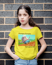Load image into Gallery viewer, Humpty Dumpty Poem Half Sleeves T-Shirt For Girls -KidsFashionVilla
