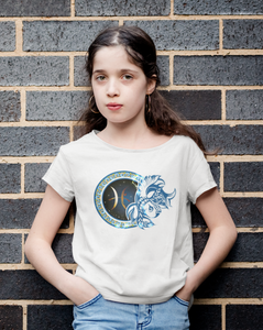 Pisces Zodiac Sign Half Sleeves T-Shirt For Girls -KidsFashionVilla