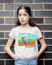 Load image into Gallery viewer, Humpty Dumpty Poem Half Sleeves T-Shirt For Girls -KidsFashionVilla
