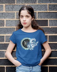 Pisces Zodiac Sign Half Sleeves T-Shirt For Girls -KidsFashionVilla