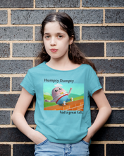 Load image into Gallery viewer, Humpty Dumpty Poem Half Sleeves T-Shirt For Girls -KidsFashionVilla
