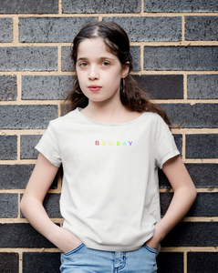 Bombay Sattar Minimals Half Sleeves T-Shirt For Girls -KidsFashionVilla
