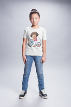 Load image into Gallery viewer, Cute Cartoon Half Sleeves T-Shirt For Girls -KidsFashionVilla
