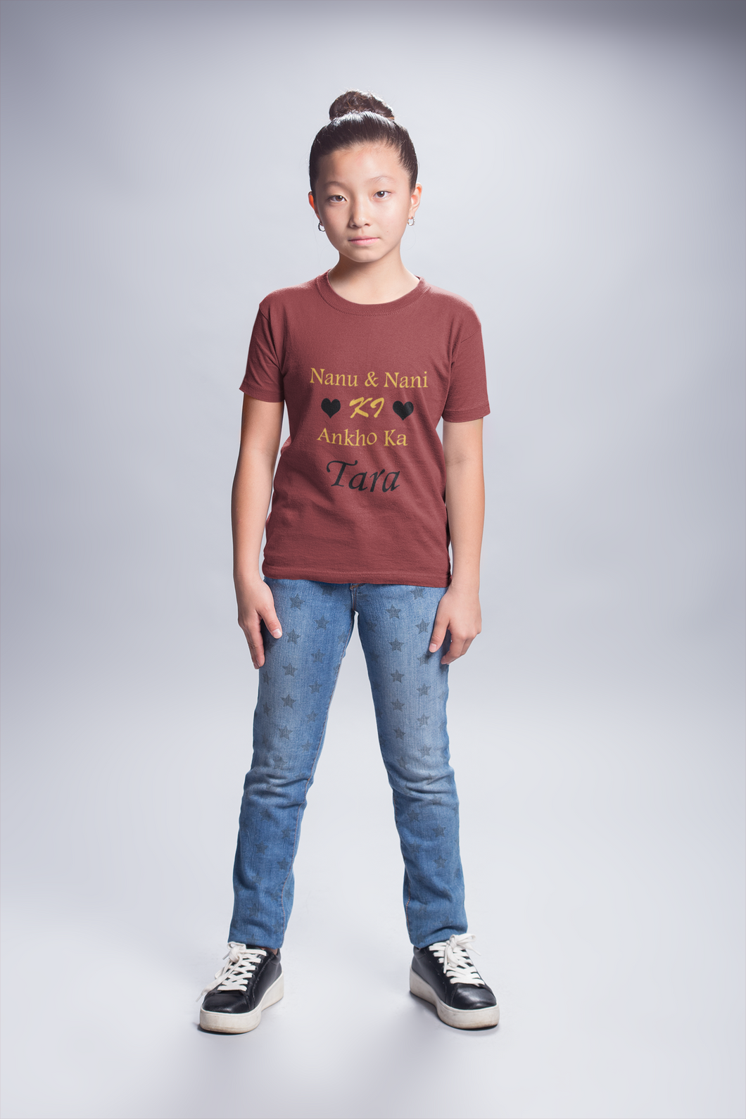 Nanu Nani Ki Ankho Ka Tara Half Sleeves T-Shirt For Girls -KidsFashionVilla