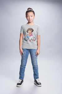 Cute Cartoon Half Sleeves T-Shirt For Girls -KidsFashionVilla