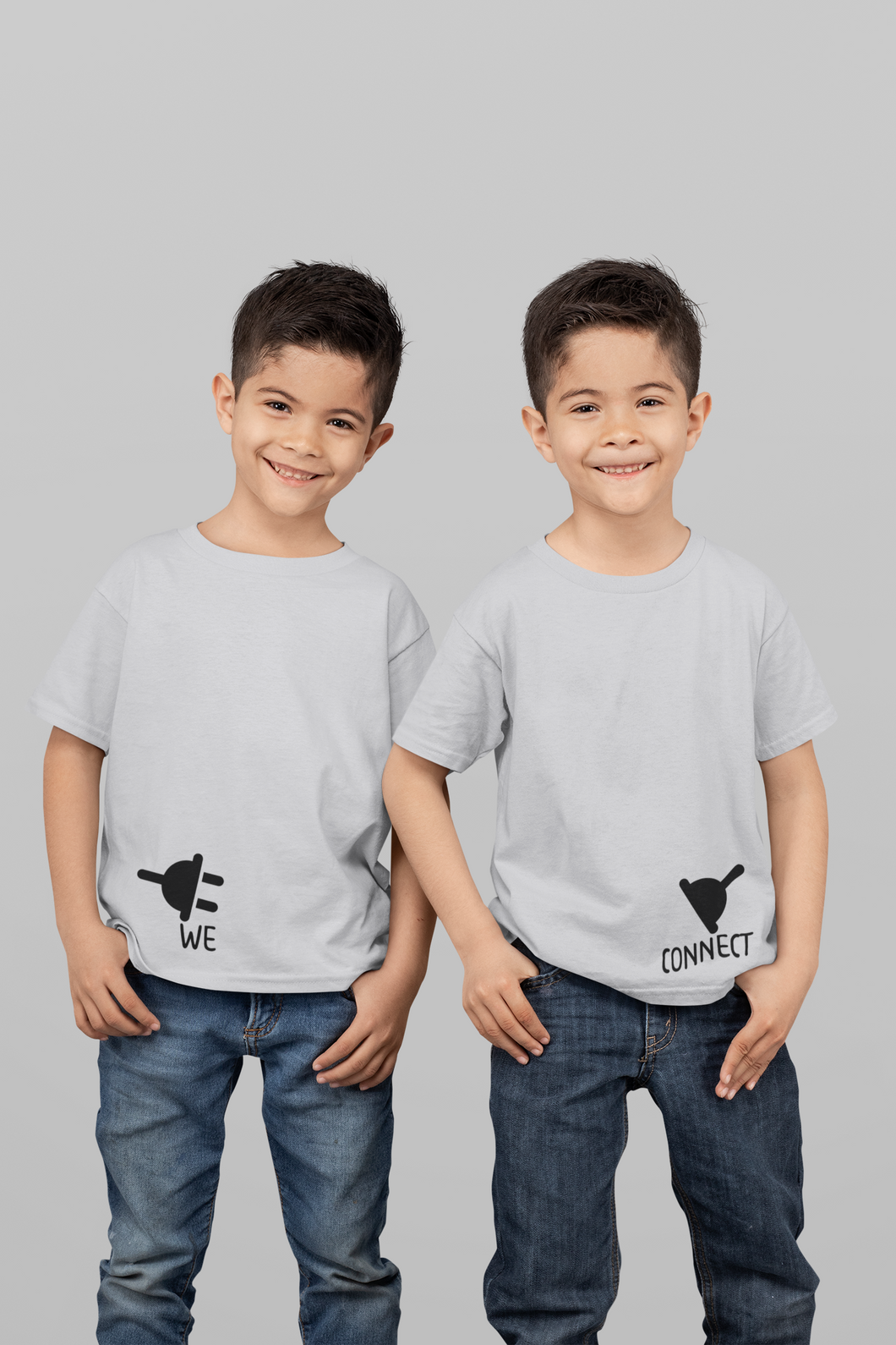 We Connect Brothers Matching Kids Half Sleeves T-Shirts -KidsFashionVilla