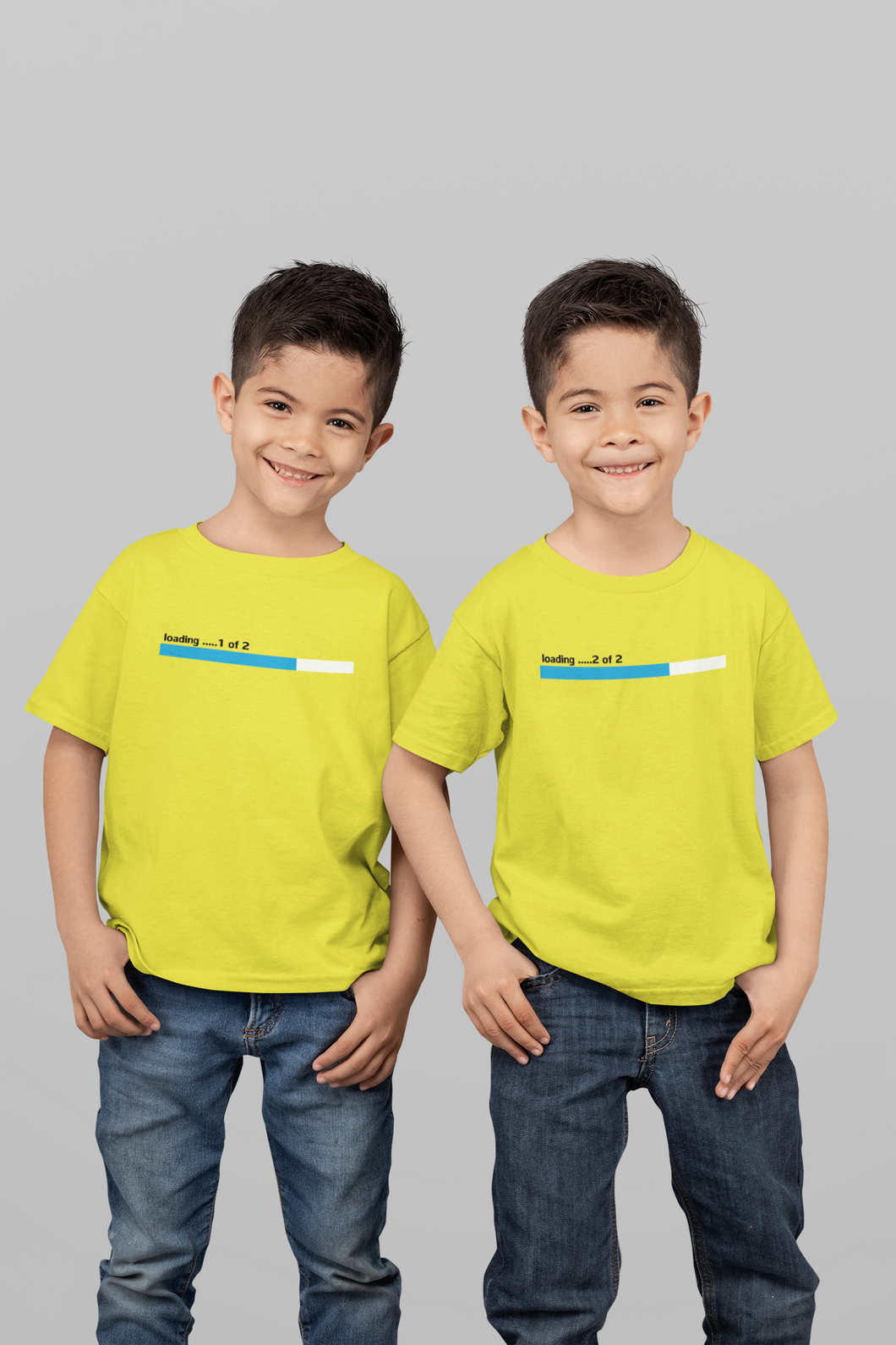 Loading 1 Of 2 And 2 Of 2 Brothers Matching Kids Half Sleeves T-Shirts -KidsFashionVilla