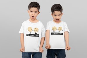 Its A Twin Thing Brothers Matching Kids Half Sleeves T-Shirts -KidsFashionVilla