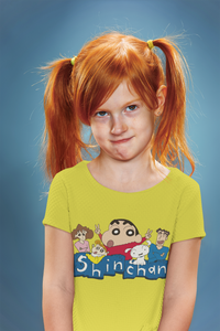 Cute Cartoon Half Sleeves T-Shirt For Girls -KidsFashionVilla
