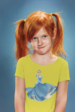 Load image into Gallery viewer, Cute Princess Half Sleeves T-Shirt For Girls -KidsFashionVilla
