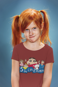 Cute Cartoon Half Sleeves T-Shirt For Girls -KidsFashionVilla