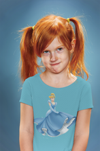 Load image into Gallery viewer, Cute Princess Half Sleeves T-Shirt For Girls -KidsFashionVilla
