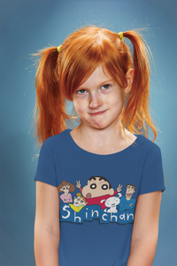 Cute Cartoon Half Sleeves T-Shirt For Girls -KidsFashionVilla