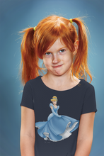 Load image into Gallery viewer, Cute Princess Half Sleeves T-Shirt For Girls -KidsFashionVilla
