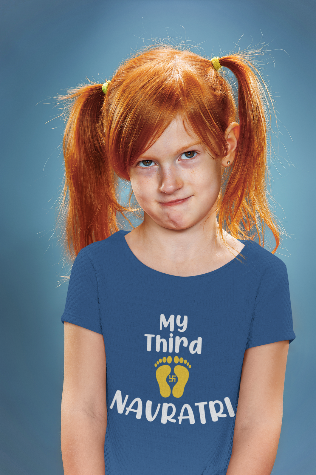 My Third Navratri Half Sleeves T-Shirt For Girls -KidsFashionVilla