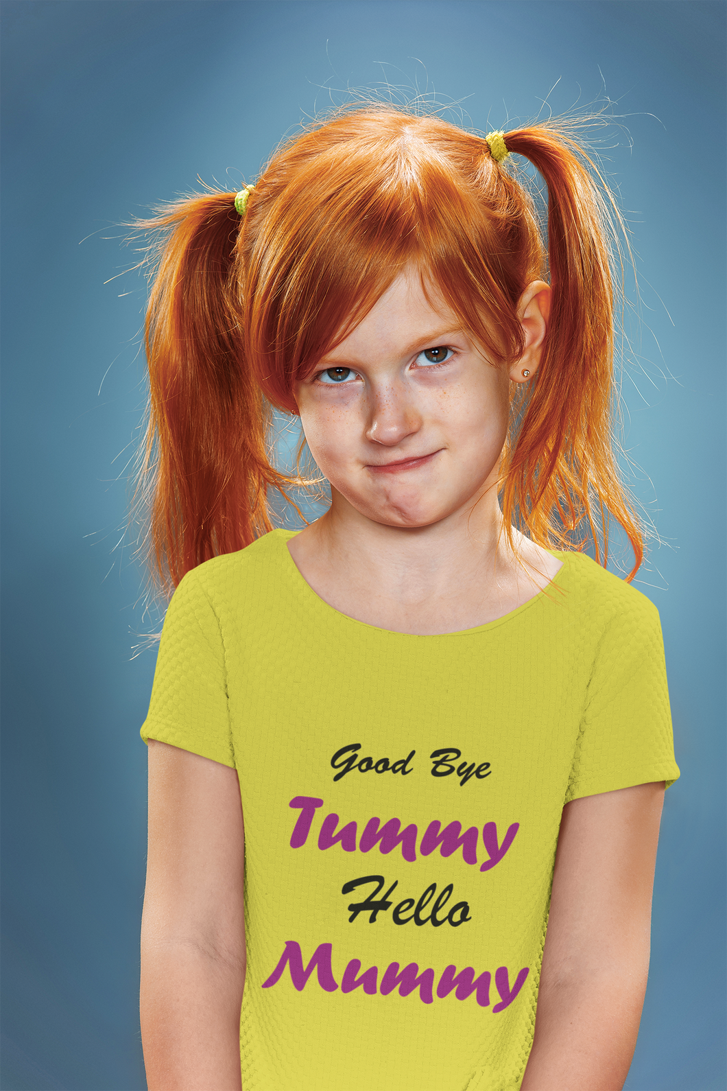 Good Bye Tummy Hello Mummy Half Sleeves T-Shirt For Girls -KidsFashionVilla
