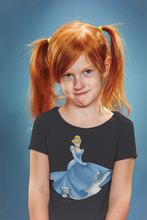 Load image into Gallery viewer, Cute Princess Half Sleeves T-Shirt For Girls -KidsFashionVilla

