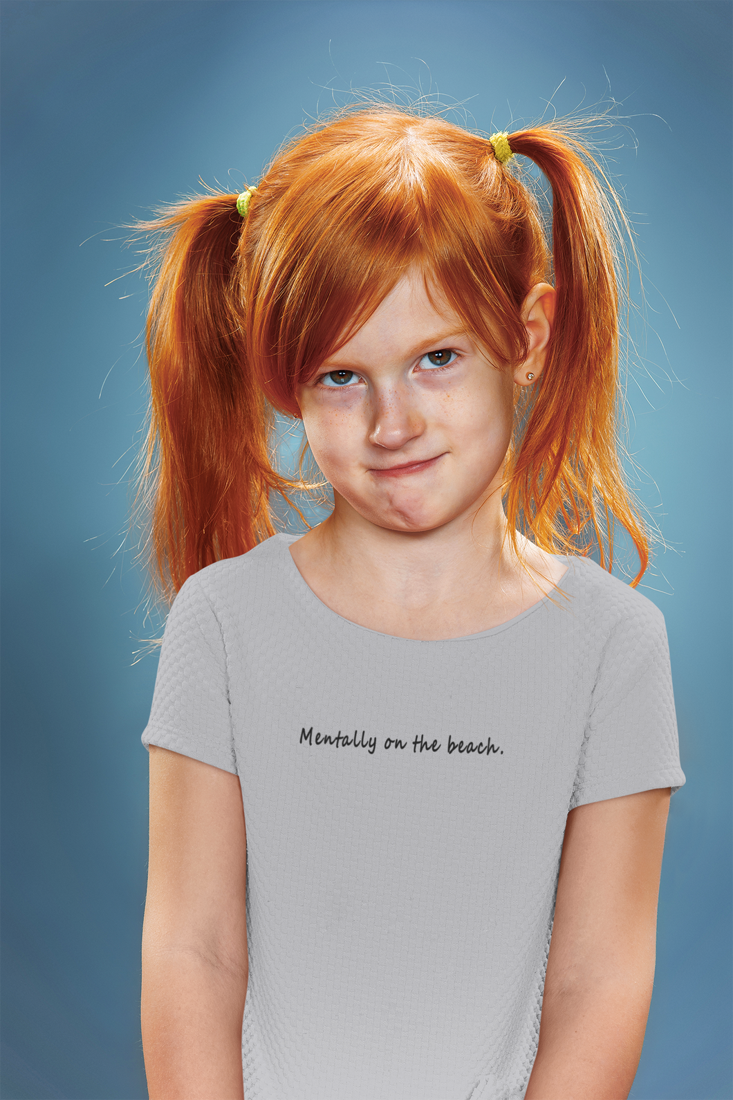 Mentally On The beach Minimals Half Sleeves T-Shirt For Girls -KidsFashionVilla