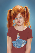 Load image into Gallery viewer, Cute Princess Half Sleeves T-Shirt For Girls -KidsFashionVilla
