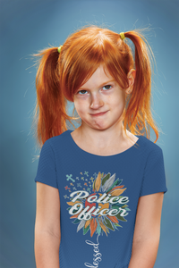 Future Police Half Sleeves T-Shirt For Girls -KidsFashionVilla