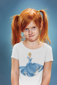 Cute Princess Half Sleeves T-Shirt For Girls -KidsFashionVilla