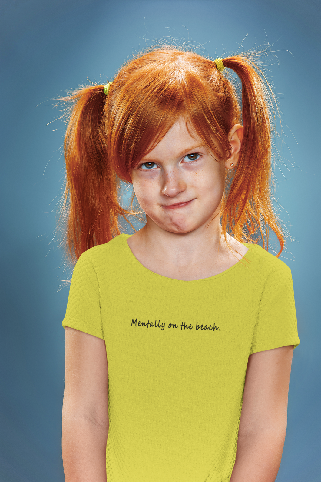 Mentally On The beach Minimals Half Sleeves T-Shirt For Girls -KidsFashionVilla