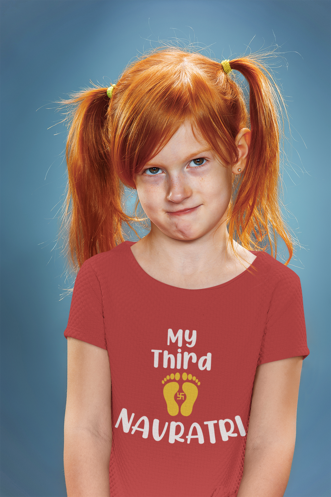 My Third Navratri Half Sleeves T-Shirt For Girls -KidsFashionVilla