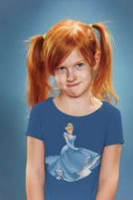 Load image into Gallery viewer, Cute Princess Half Sleeves T-Shirt For Girls -KidsFashionVilla
