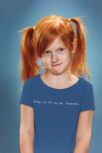 Play Lofi At My Funeral Minimals Half Sleeves T-Shirt For Girls -KidsFashionVilla