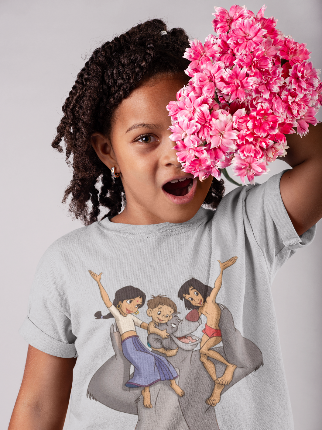 Cute Cartoon Half Sleeves T-Shirt For Girls -KidsFashionVilla