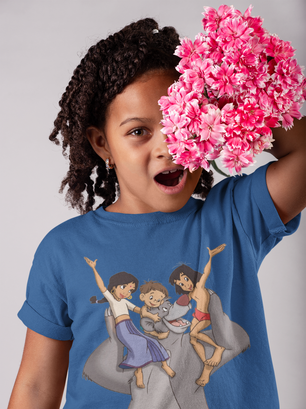 Cute Cartoon Half Sleeves T-Shirt For Girls -KidsFashionVilla