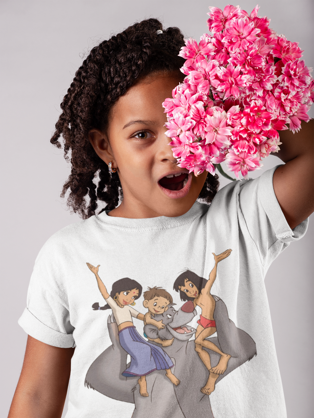 Cute Cartoon Half Sleeves T-Shirt For Girls -KidsFashionVilla